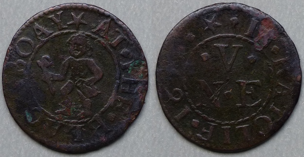 Ratcliff, N V (E) AT THE BLACK BOAY 1651 farthing